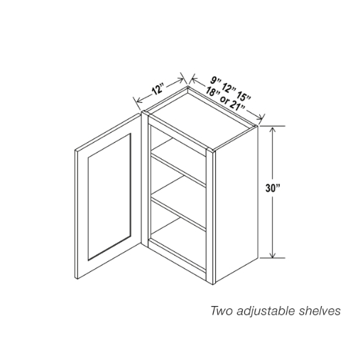 Shaker 30" H Single Door Wall Cabinet